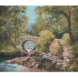 Dennis Orme Shaw - FOLEY'S BRIDGE, TOLLYMORE - Oil on Canvas - 10 x 12 inches - Signed