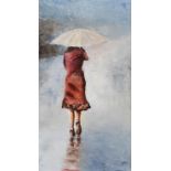 John McGowan - HEADING OFF HOME - Oil on Canvas - 18 x 10 inches - Signed