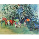 Raoul Dufy - BEFORE THE RACE - Coloured Print - 18 x 23 inches - Unsigned