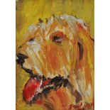 Marie Carroll - IRISH TERRIER - Oil on Board - 10 x 7 inches - Signed