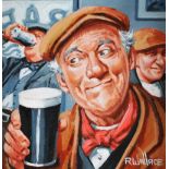 Roy Wallace - A PINT OF STOUT - Oil on Board - 8 x 8 inches - Signed