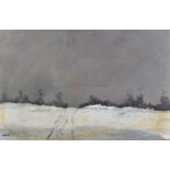 Liam Blake - PATH IN A WINTER LANDSCAPE - Oil on Board - 24 x 36 inches - Signed