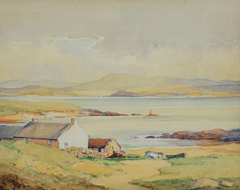 Maurice Canning Wilks, ARHA RUA - MAGHERAGALLON, DONEGAL - Watercolour Drawing - 9 x 12 inches - - Image 2 of 2