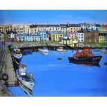 Kenlito - HALCYON QUAY, PORTRUSH - Acrylic on Board - 17 x 21 inches - Signed