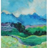 Louis Reed - DONEGAL MOUNTAIN - Oil on Board - 7.5 x 7.5 inches - Signed
