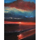 Sean Lorinyenko - OCEAN SUNSET - Watercolour Drawing - 14 x 10 inches - Signed