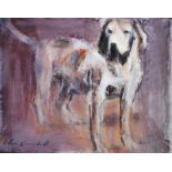 Con Campbell - HOUND DOG - Oil on Board - 8 x 10 inches - Signed