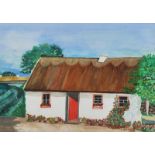 Patricia Henry - OLD THATCHED COTTAGE - Watercolour Drawing - 8 x 11 inches - Signed