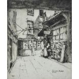 A.K. Hughes - LEINSTER MARKET, DUBLIN - Black & White Etching - 8 x 7 inches - Signed