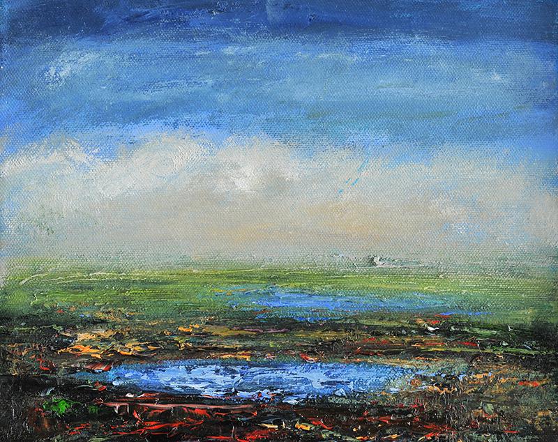 Gerard Maguire - BETWEEN HEATHERY LEVELS - Oil on Canvas - 8 x 10 inches - Signed Verso