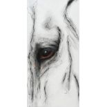 Audrey Smyth - EYE STUDY - Charcoal on Paper - 15 x 7.5 inches - Signed