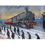 James Downie - THE EXPRESS TRAIN - Oil on Canvas - 12 x 16 inches - Signed