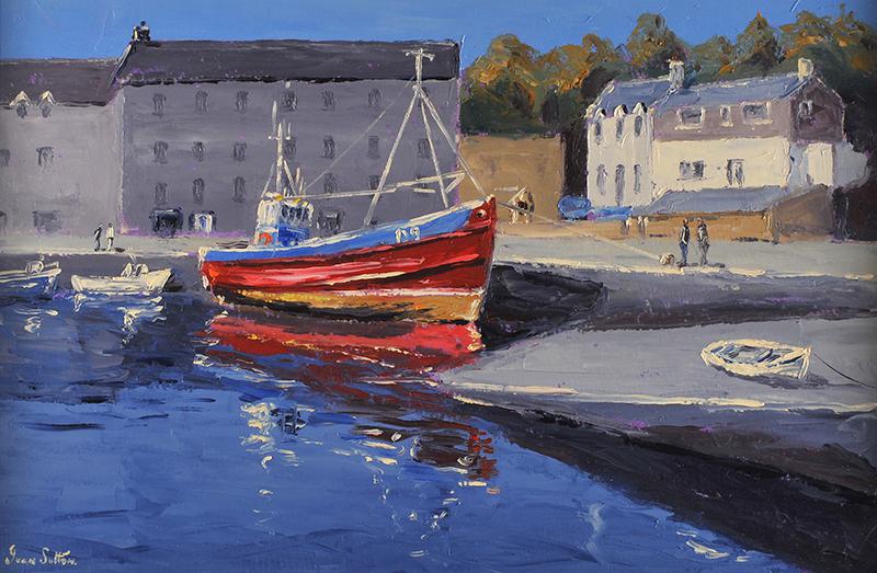 Ivan Sutton - FISHING TRAWLER, BUNBEG HARBOUR, DONEGAL - Oil on Board - 20 x 30 inches - Signed