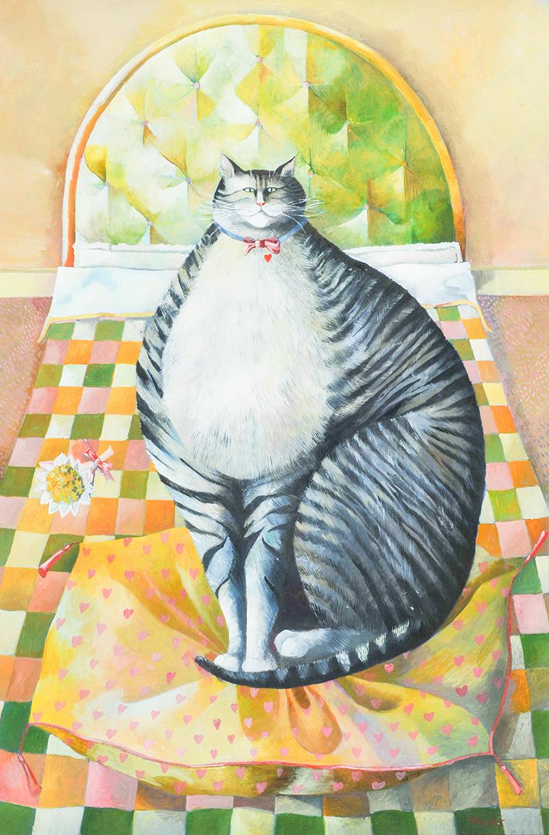 Elizabeth Taggart - FAT CAT - Oil on Canvas - 30 x 20 inches - Signed - Image 2 of 2