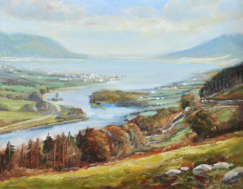 Vittorio Cirefice - A VIEW TO ROSTREVOR - Oil on Canvas - 12 x 16 inches - Signed