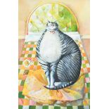 Elizabeth Taggart - FAT CAT - Oil on Canvas - 30 x 20 inches - Signed