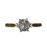 18 CT GOLD AND DIAMOND SOLITAIRE RING