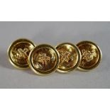 A pair of 18ct gold gentleman's cufflinks, London 1971, makers mark MG, in the form of buttons,