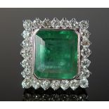 A large and impressive emerald and diamo