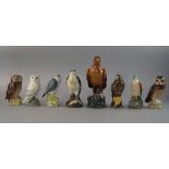 A collection of Royal Doulton for Whyte and MacKay whisky flasks in the form of birds, 20th