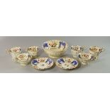 An English porcelain part tea and coffee service, probably Staffordshire, mid 19th century,