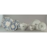 A Royal Worcester porcelain part coffee service, printed with panels of flowering branches, to