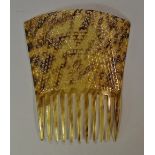 Auguste Bonaz: A large faux tortoiseshell mantilla hair comb, of pierced foliate design, signed,