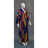 A silk ikat Japanese kimono, early 20th century, with silk and cotton lining.  CONDITION REPORT: