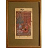 An Indian miniature painting of a couple