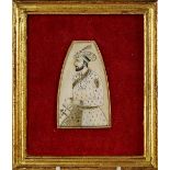 An Indian miniature portrait painting on