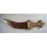 RTO A Turkish Ottoman white metal mounted dagger, 19th Century,