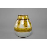 Jean Besnard, French, 1889-1958, An ovoid studio pottery vase, with pale green and ochre glaze,