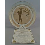 After Salvador Dali, Spanish 1904-1989- ''Golf'; ceramic plate, produced 1991 by Dali Deportes,