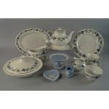 A Royal Doulton porcelain part dinner tea service, Burgundy pattern, printed with lines of vines and