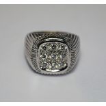 A gentleman's 18ct white gold and pave s