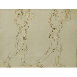 Attributed to Horace Ascher Brodzky, Australian 1885-1969- Two Male Nudes, after Gaudier-Brzeska;