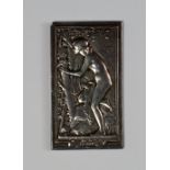 A French silver plaque, by Daniel Dupuis, early 20th century, entitled Le Nid, depicting a nude