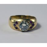 A yellow metal and diamond single stone ring, appox 0.8ct, late 19th early 20th century, the collect