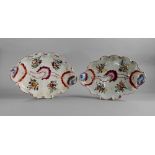 A pair of Continental porcelain oval shaped dishes, 18th century, possibly Doccia,  moulded with s
