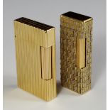 An 18ct bi-colour gold cigarette lighter, Boucheron, Paris, of textured basketwork design, approx