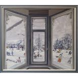 John Wonnacott CBE, British b.1940- "Snow Window", 2003; oil on canvas, 112x129.5cm (may be