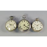 A Victorian silver gilt open face pocket watch, London 1842, white enamel dial and subsidiary