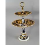 A Meissen porcelain two tier sweetmeat dish, late 19th/early 20th century, overall of moulded form