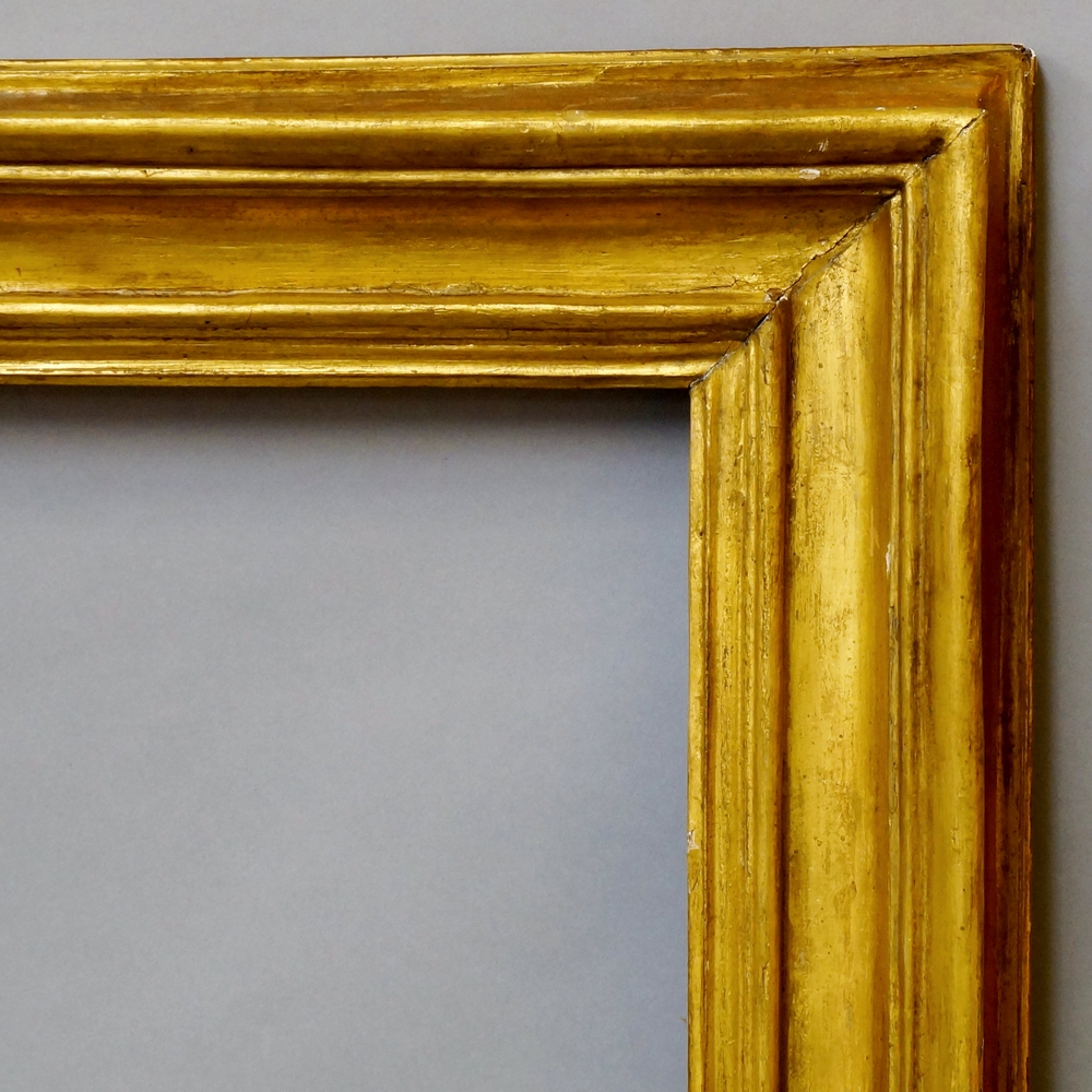 An Italian Gilded Salvator Rosa Frame, 18th century, with cavetto sight, ogee,