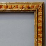 An Italian Polychrome Painted and Parcel Silvered Cassetta Frame, 18th century, with cavetto sight,