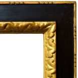 An Italian Carved, Ebonised and Parcel Gilded Cassetta Frame, late 16th century, with ovolo sight,