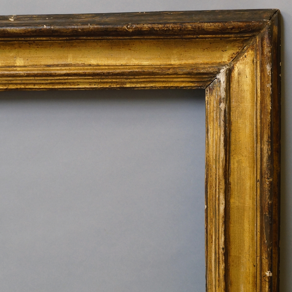 An Italian Gilded Salvator Rosa Frame, late 17th century, with stepped cavetto sight, torus,