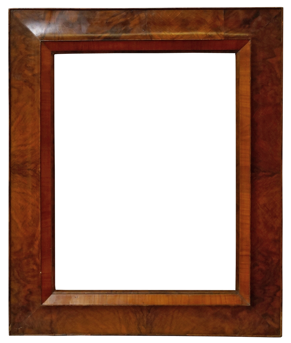 A Dutch Nutwood Veneered Frame, 18th century, with ovolo sight, wedge,