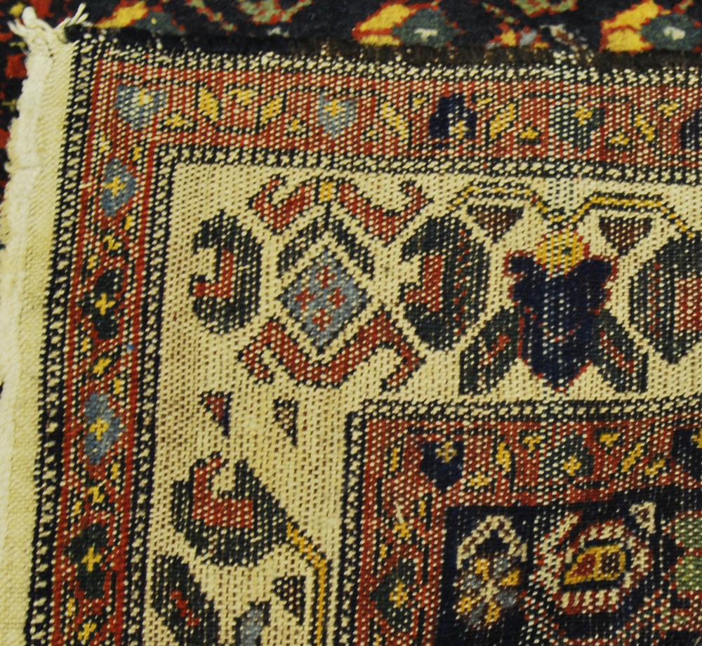 A Malayer runner with all over design in an indigo field and with ivory main border, - Image 2 of 2
