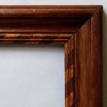 A Pair of Dutch Nutwood Frames, early 19th century, each with raked marquetry and cavetto sight,